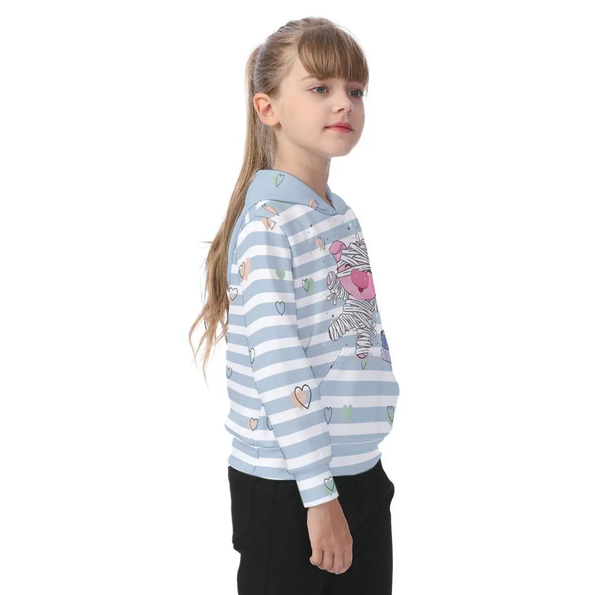 Huuu! Oversized Kids Gray Blue Hoodie - IVORYNN