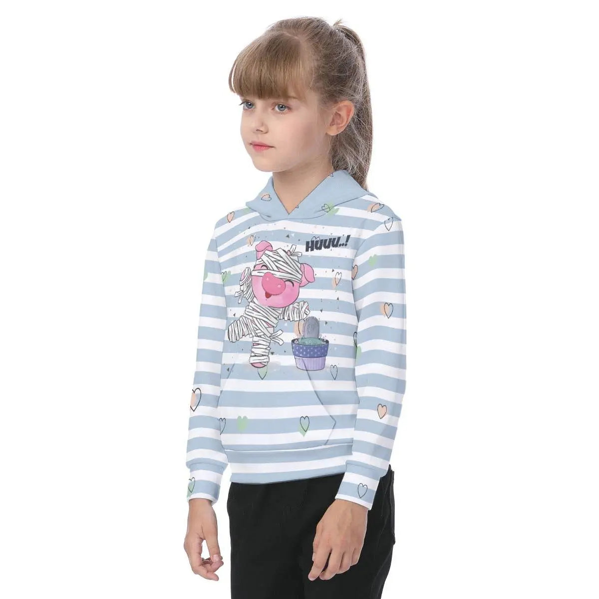 Huuu! Oversized Kids Gray Blue Hoodie - IVORYNN