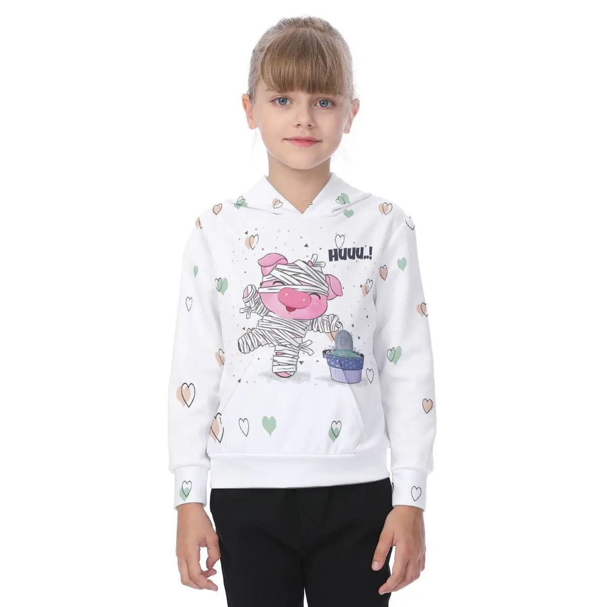 Huuu! Oversized Kids White Hoodie - IVORYNN