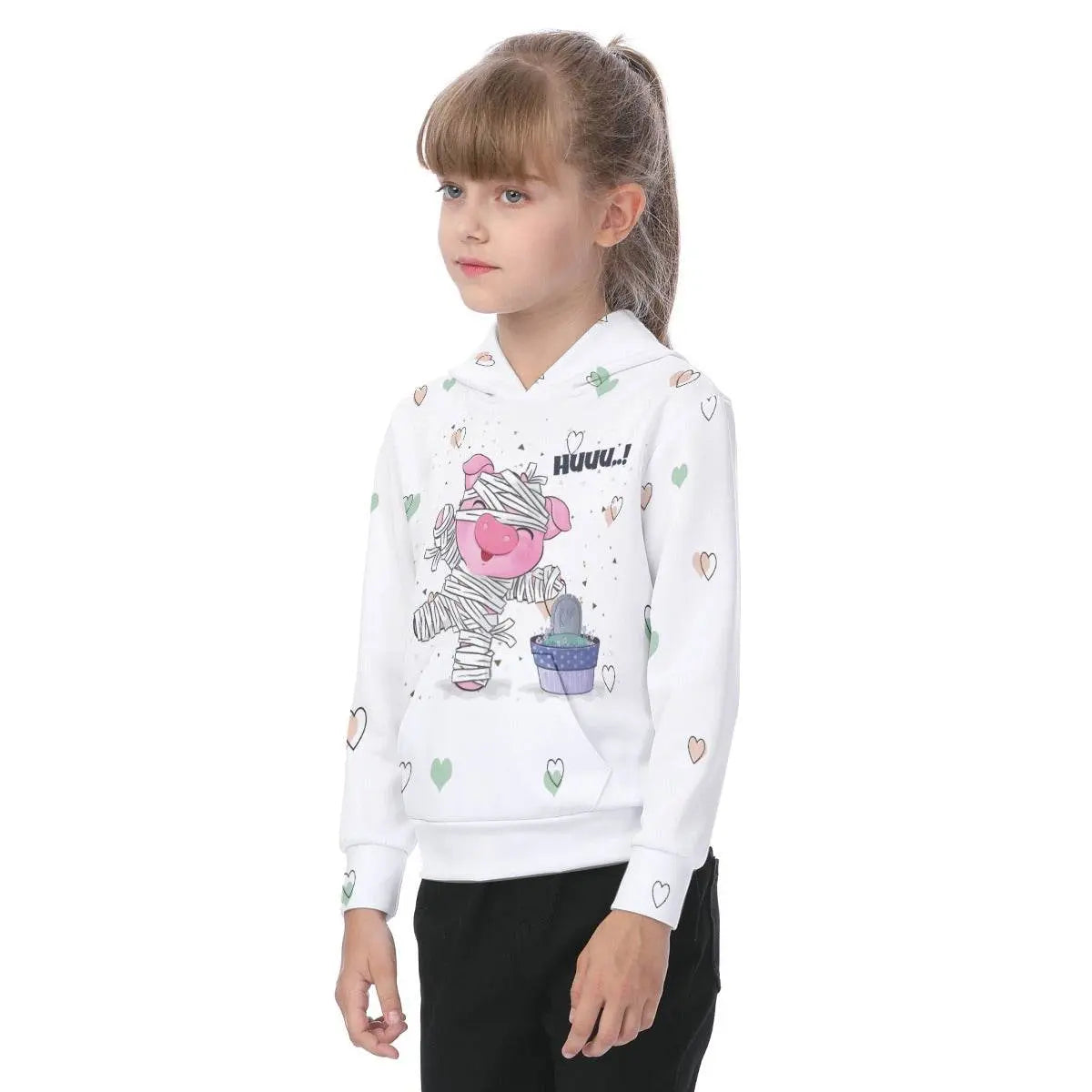Huuu! Oversized Kids White Hoodie - IVORYNN
