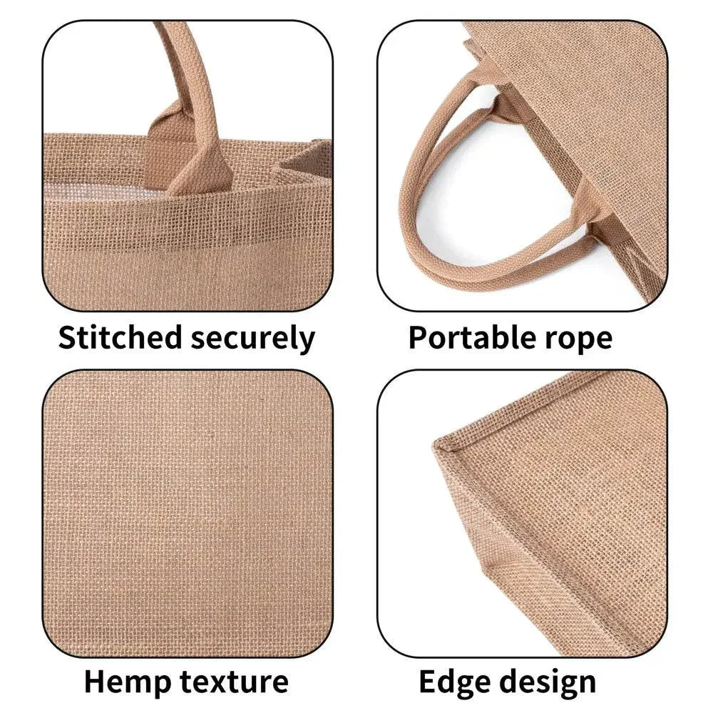 I Love You Dogs Reusable Jute Burlap Tote Bags - IVORYNN