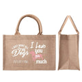 I Love You Dogs Reusable Jute Burlap Tote Bags - IVORYNN