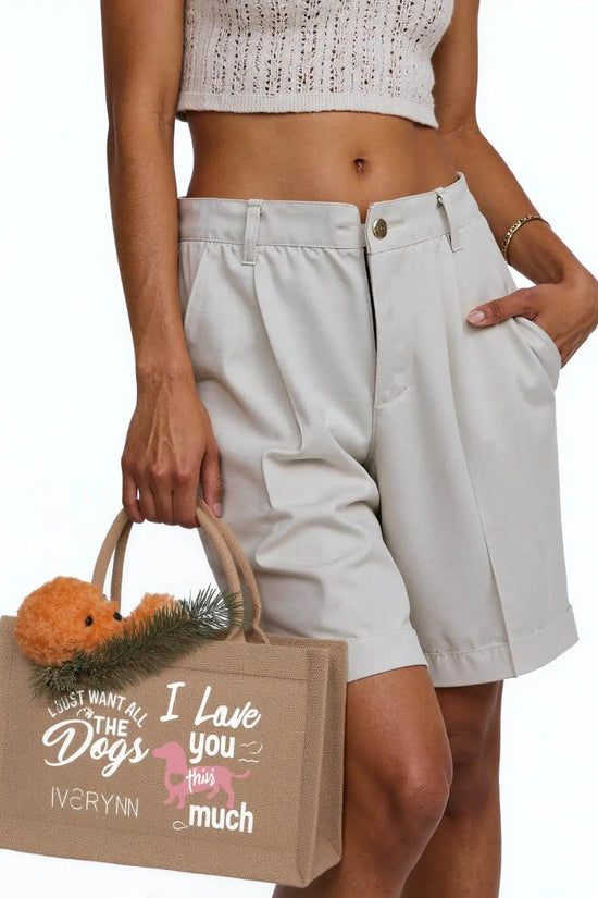 I Love You Dogs Reusable Jute Burlap Tote Bags - IVORYNN