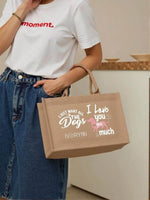 I Love You Dogs Reusable Jute Burlap Tote Bags - IVORYNN