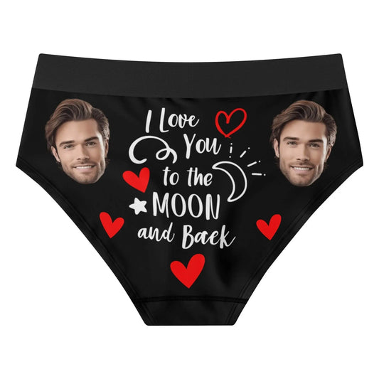 I Love you To The Moon Womens Mid Waisted Briefs