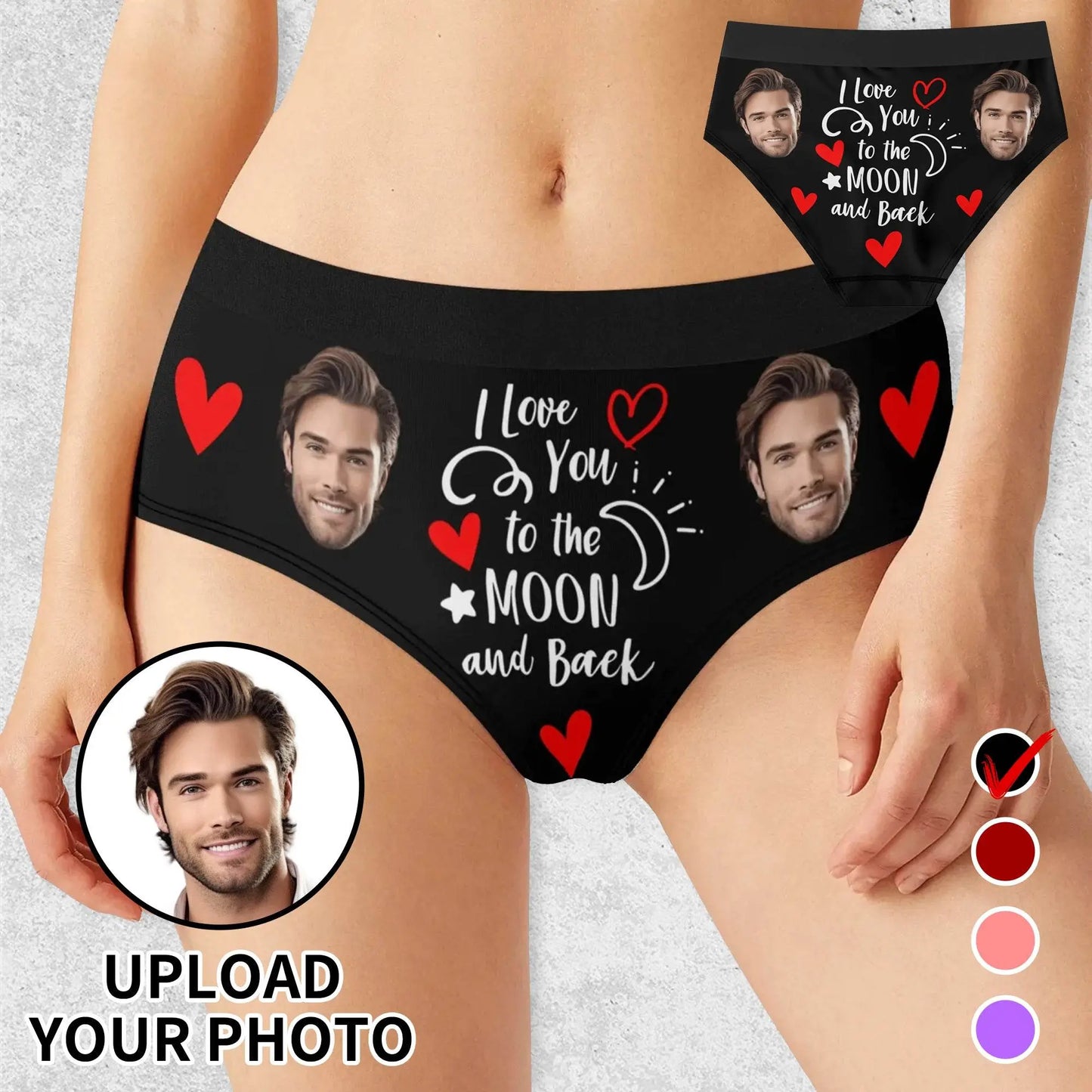 I Love you To The Moon Womens Mid Waisted Briefs - IVORYNN