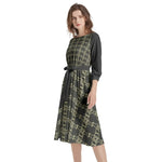 IVORY Boat Neck Belted Flared Black Dress - IVORYNN