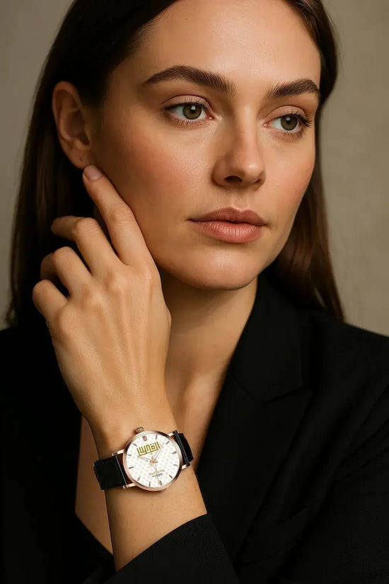 IVORYNN Automatic Watch (Rose Gold) Black Leather - IVORYNN