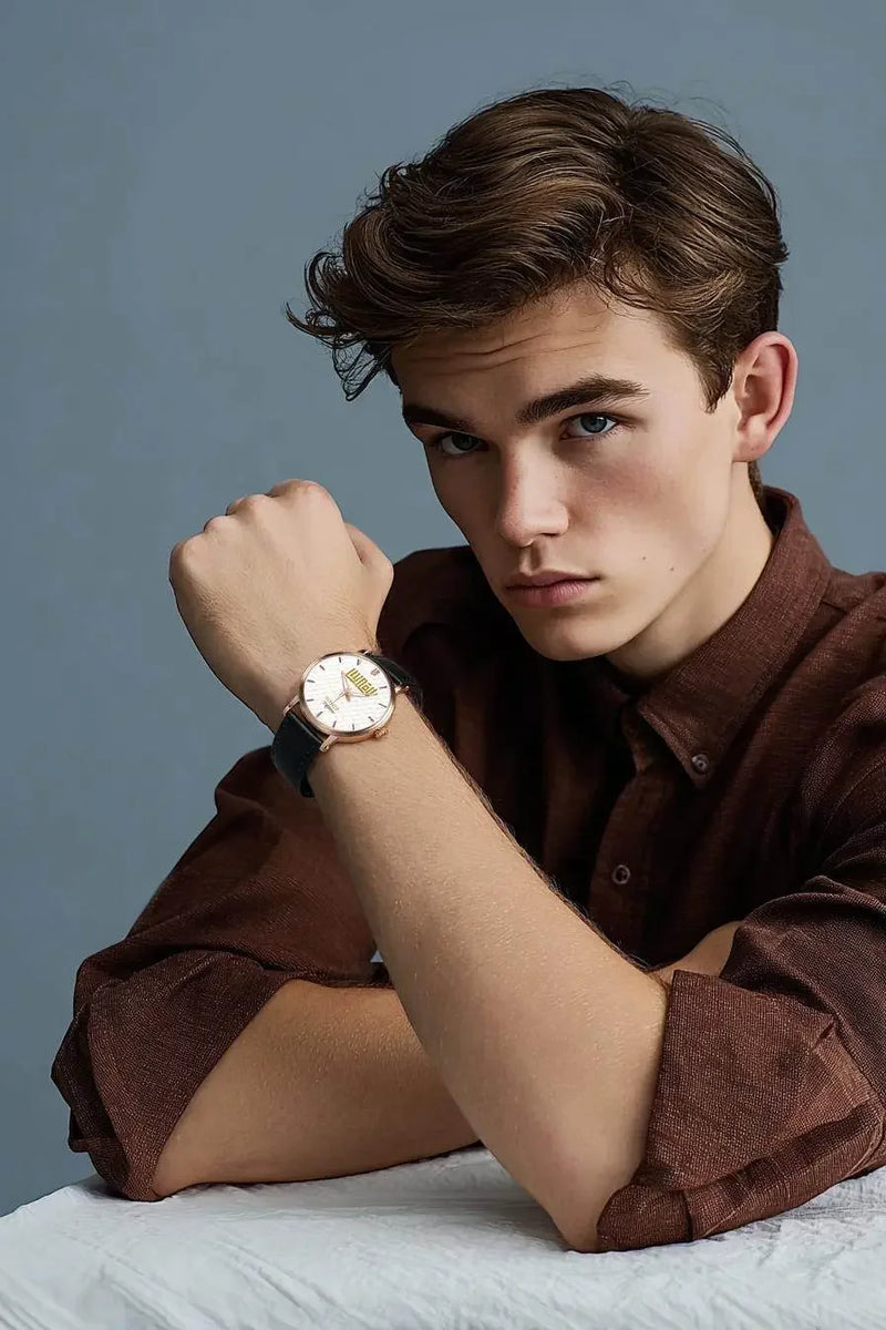 IVORYNN Automatic Watch (Rose Gold) Black Leather - IVORYNN