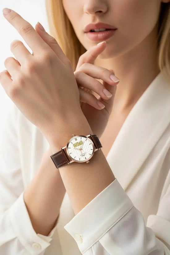 IVORYNN Automatic Watch (Rose Gold) Brown Leather - IVORYNN