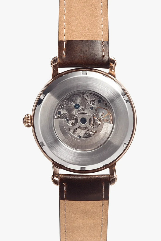IVORYNN Automatic Watch (Rose Gold) Brown Leather - IVORYNN