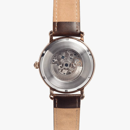 IVORYNN Automatic Watch (Rose Gold) Brown Leather - IVORYNN