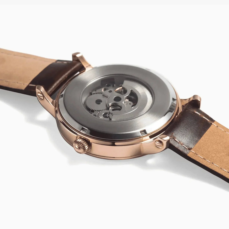 IVORYNN Automatic Watch (Rose Gold) Brown Leather - IVORYNN