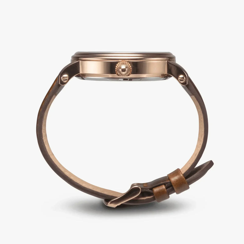 IVORYNN Automatic Watch (Rose Gold) Brown Leather - IVORYNN