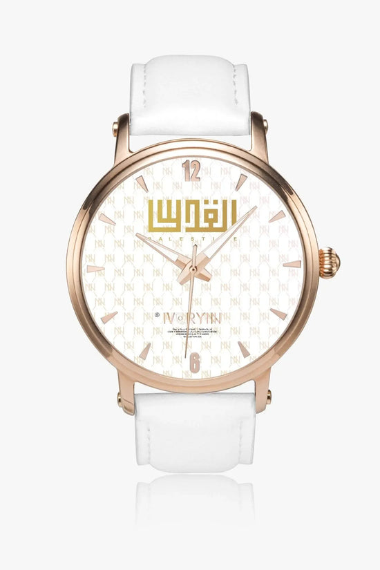 IVORYNN Automatic Watch (Rose Gold) White Leather - IVORYNN