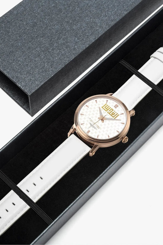 IVORYNN Automatic Watch (Rose Gold) White Leather - IVORYNN