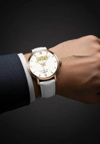 IVORYNN Automatic Watch (Rose Gold) White Leather - IVORYNN