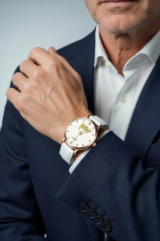 IVORYNN Automatic Watch (Rose Gold) White Leather - IVORYNN