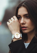IVORYNN Automatic Watch (Rose Gold) White Leather - IVORYNN