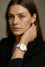 IVORYNN Automatic Watch (Rose Gold) White Leather - IVORYNN