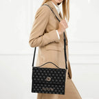 IVORYNN Golden PU Leather Satchel Bag - IVORYNN