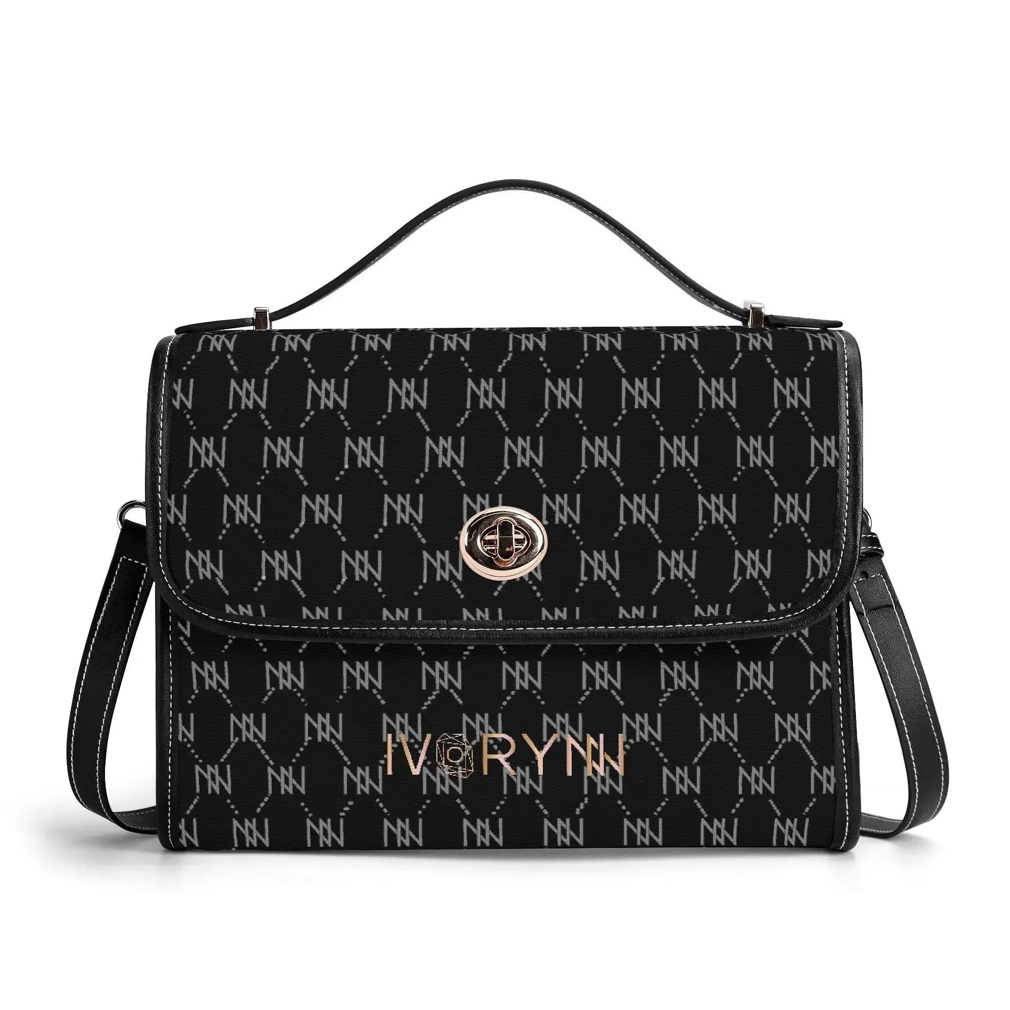 IVORYNN Golden PU Leather Satchel Bag - IVORYNN