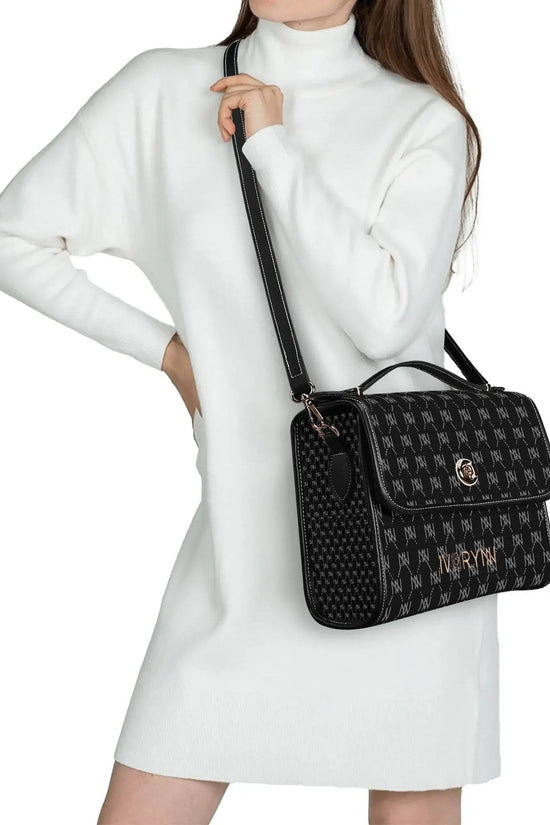 IVORYNN Golden PU Leather Satchel Bag - IVORYNN