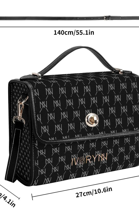 IVORYNN Golden PU Leather Satchel Bag - IVORYNN