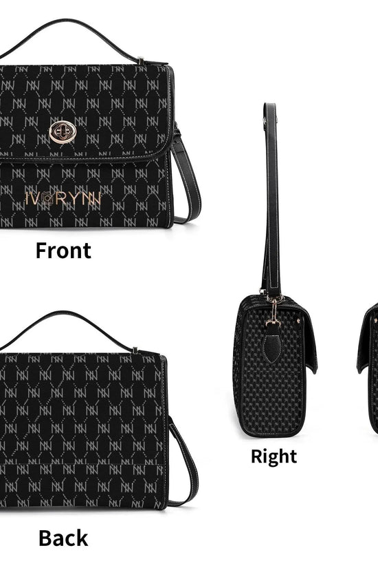 IVORYNN Golden PU Leather Satchel Bag - IVORYNN