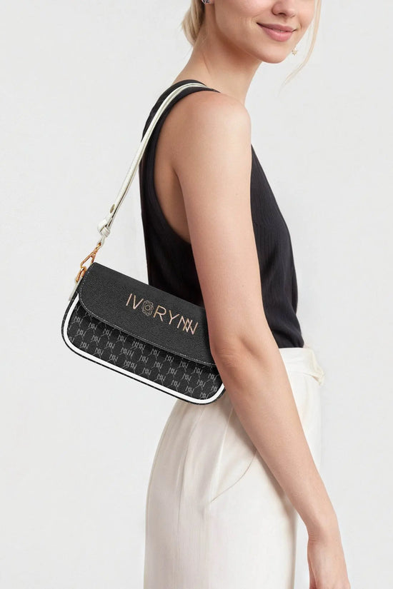 IVORYNN Leather Underarm Black Bag - IVORYNN