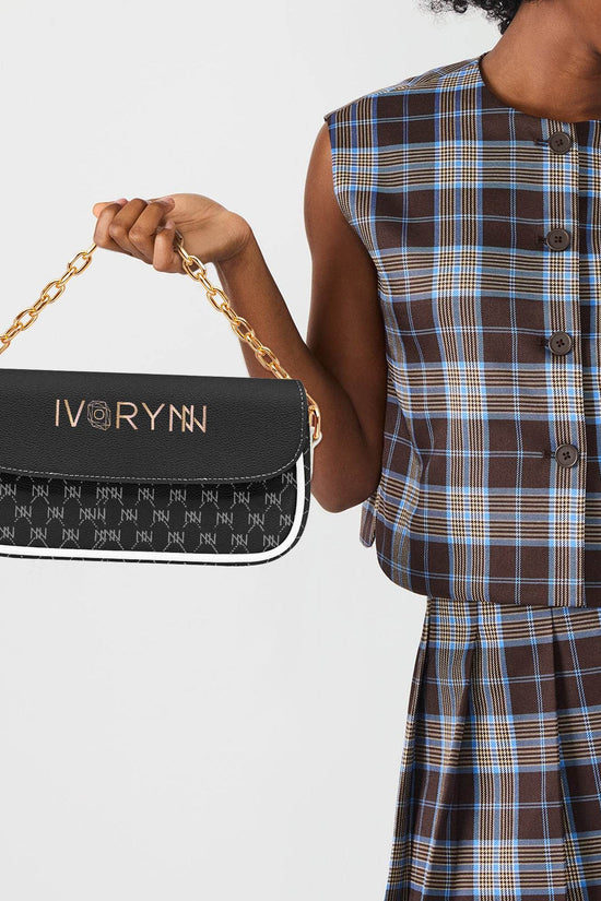 IVORYNN Leather Underarm Black Bag - IVORYNN