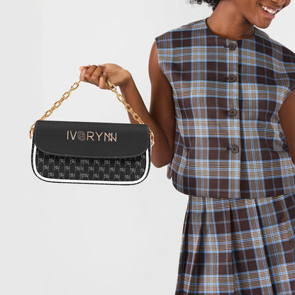 IVORYNN Leather Underarm Black Bag - IVORYNN