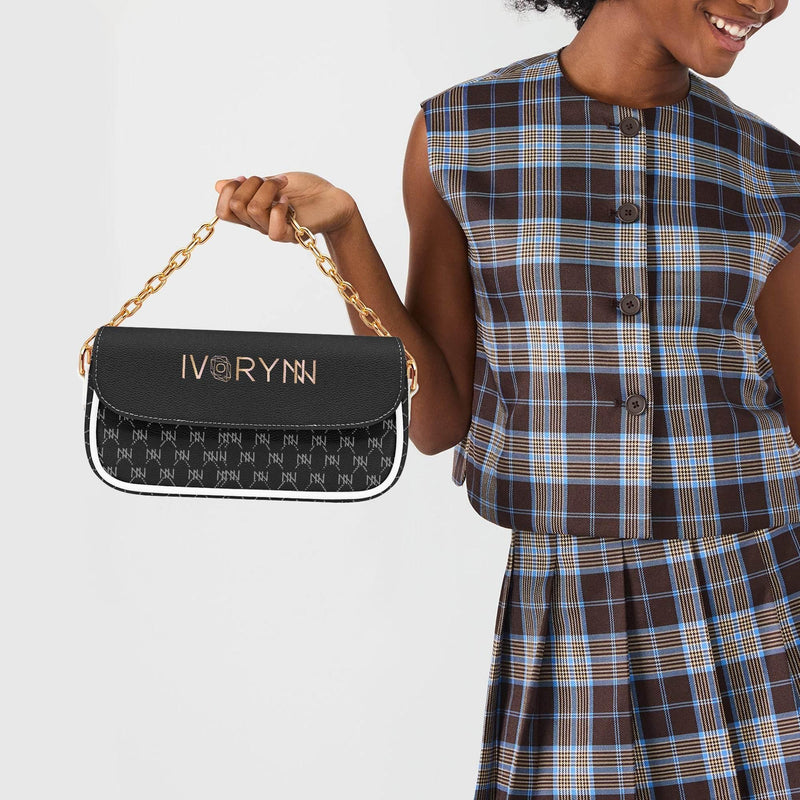 IVORYNN Leather Underarm Black Bag - IVORYNN