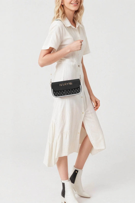 IVORYNN Leather Underarm Black Bag - IVORYNN