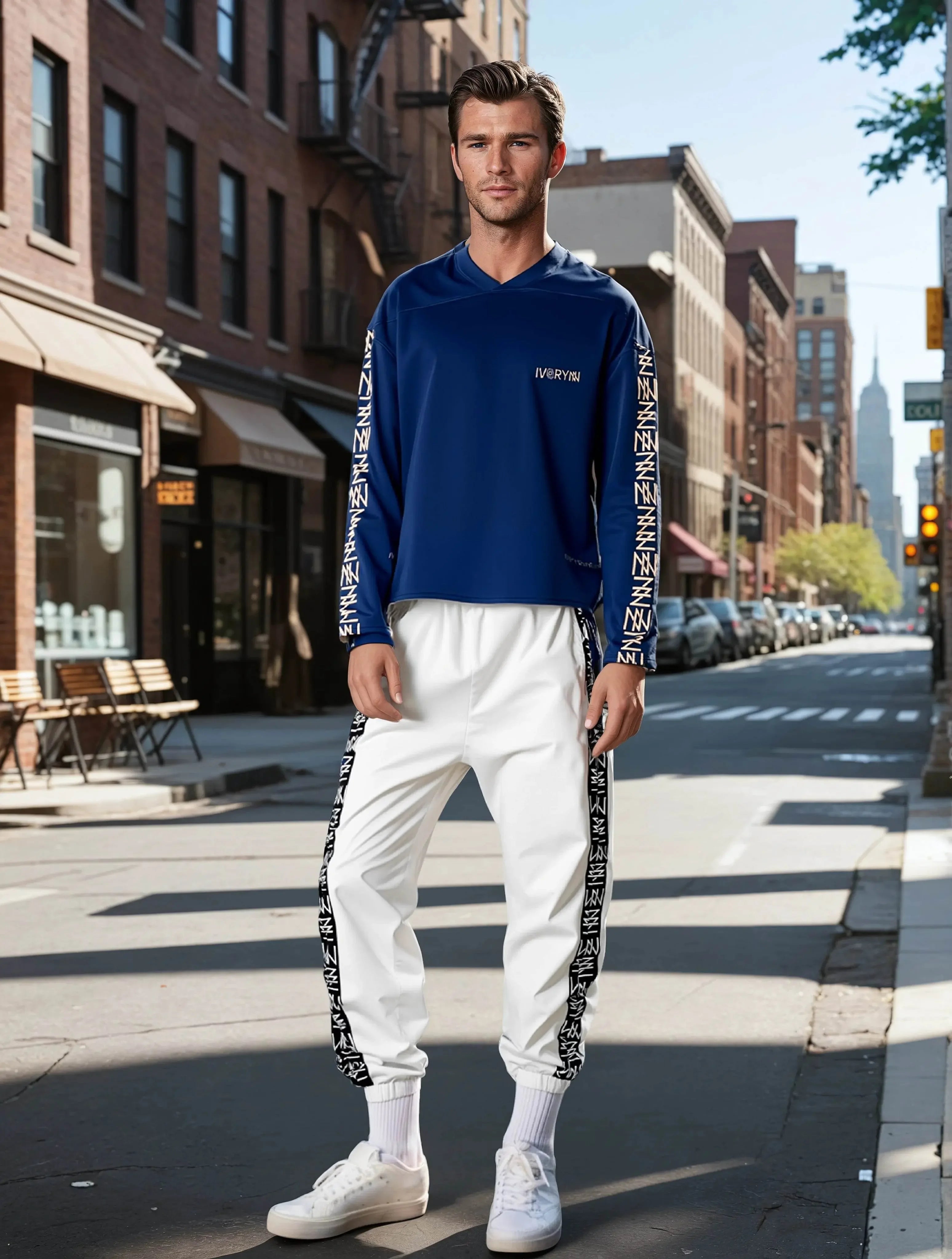 IVORYNN Men Comfortable Luxuy Whie Track Pants - IVORYNN