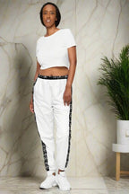 IVORYNN Women Comfortable Luxuy Whie Track Pants - IVORYNN