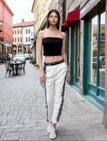 IVORYNN Women Comfortable Luxuy Whie Track Pants - IVORYNN