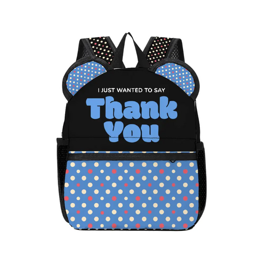Just To Say Thank You Blue Ears Stylish School Backpack
