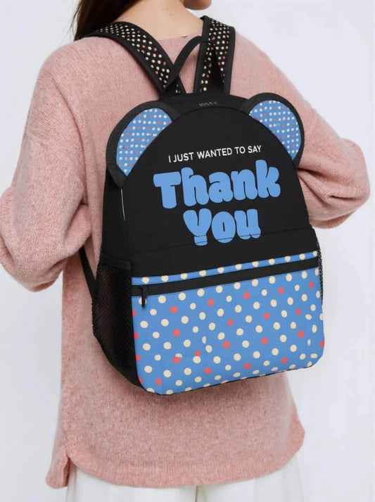 Just To Say Thank You Blue Ears Stylish School Backpack