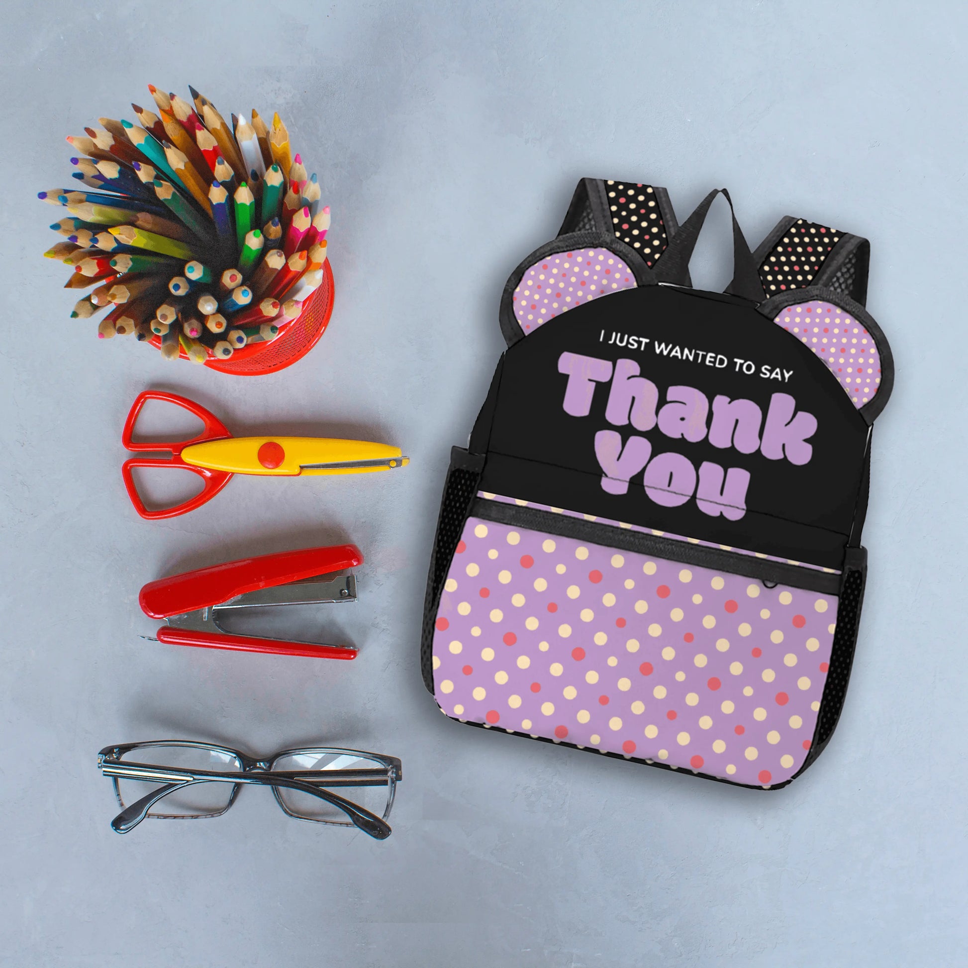 Just To Say Thank You Purple Ears Stylish School Backpack - IVORYNN