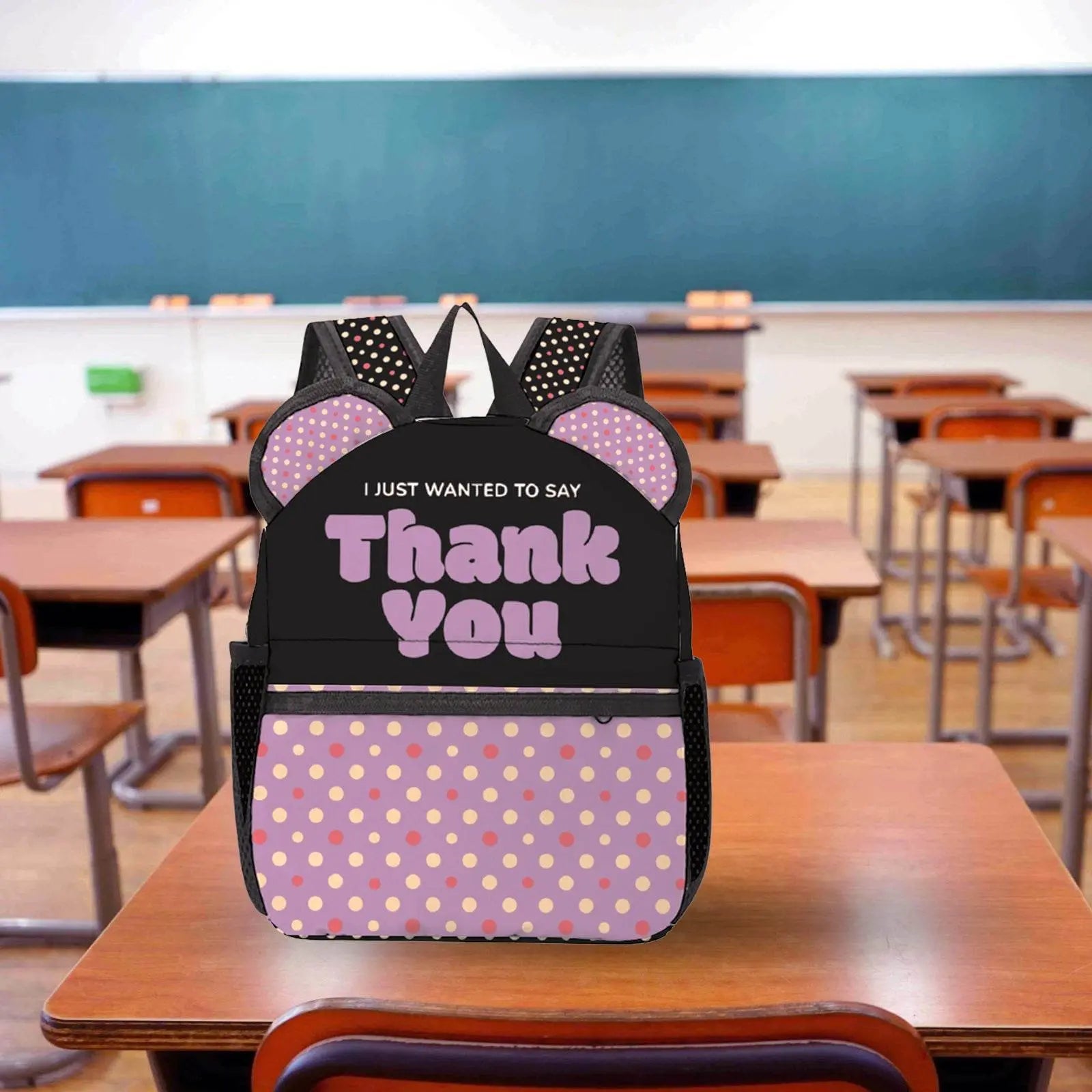 Just To Say Thank You Purple Ears Stylish School Backpack - IVORYNN