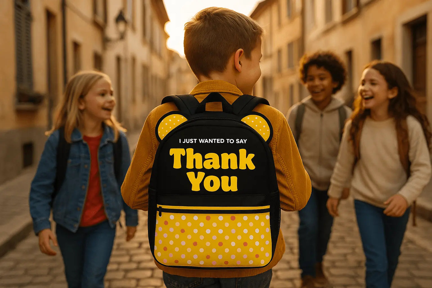 Just To Say Thank You Yellow Ears Stylish School Backpack - IVORYNN