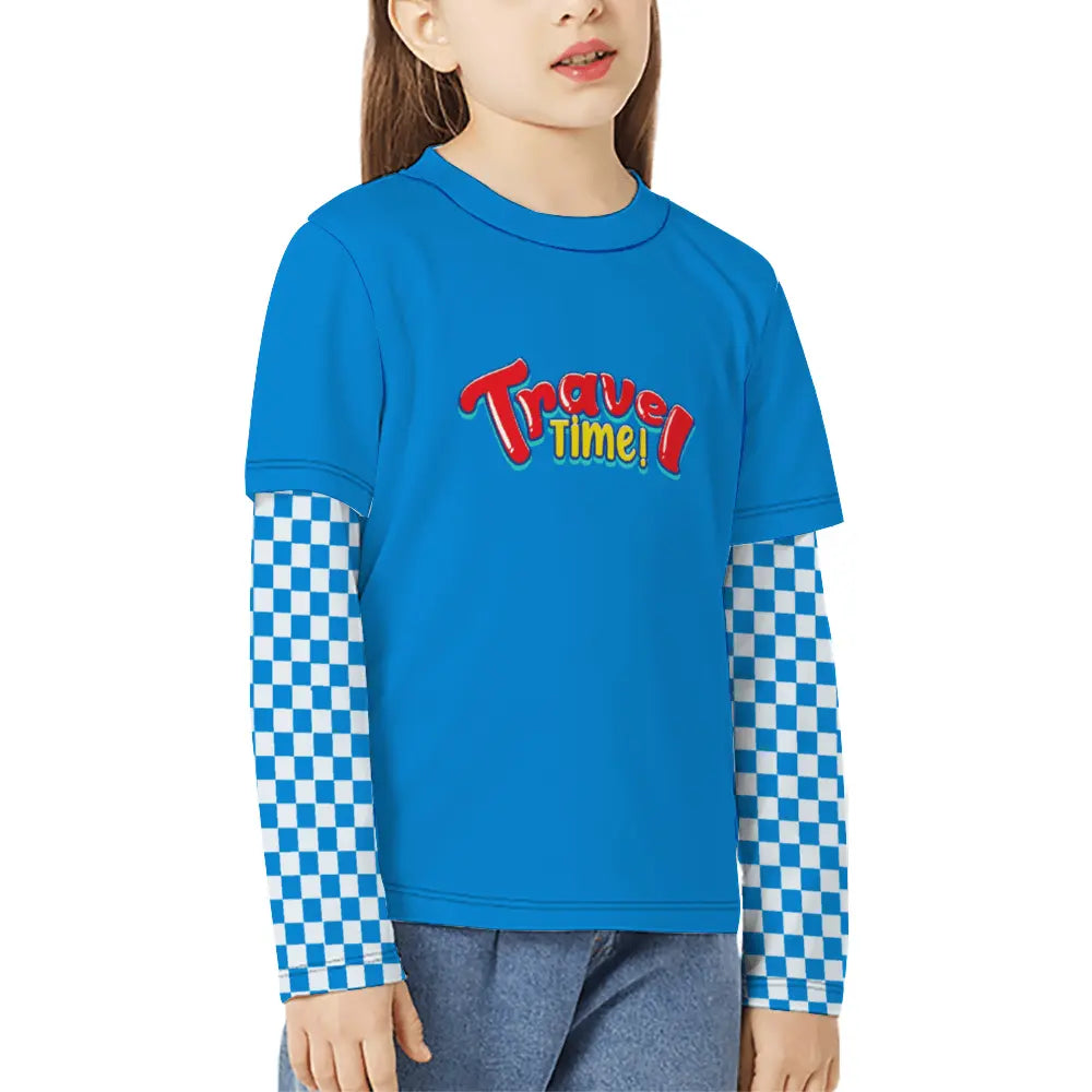 Kids Long-sleeve T-Shirts for Splicing Tees - IVORYNN