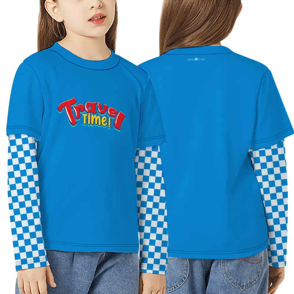 Kids Long-sleeve T-Shirts for Splicing Tees - IVORYNN
