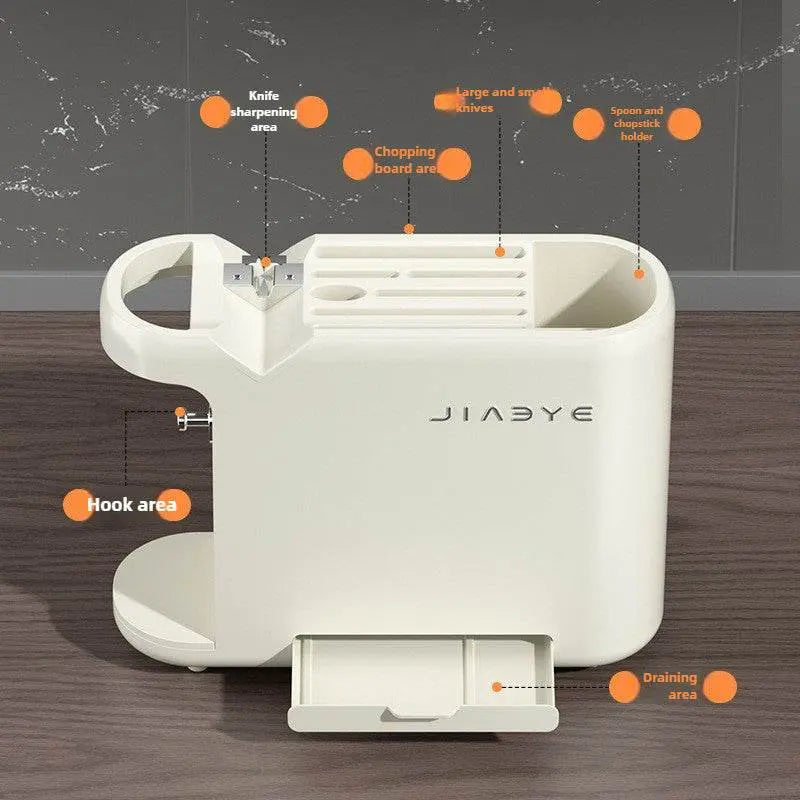 Kitchen Knife Rack with Multi-Functional Organizer - IVORYNN