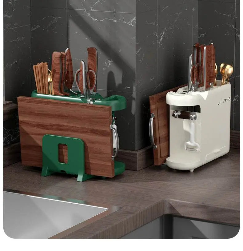 Kitchen Knife Rack with Multi-Functional Organizer - IVORYNN