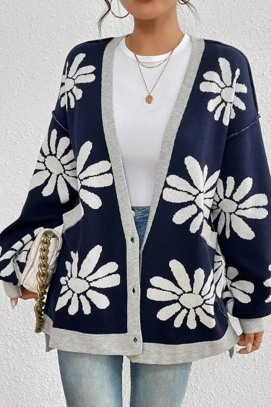 Knitted Dropped Shoulder Long Sleeve Cardigan - IVORYNN