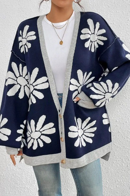 Knitted Dropped Shoulder Long Sleeve Cardigan - IVORYNN