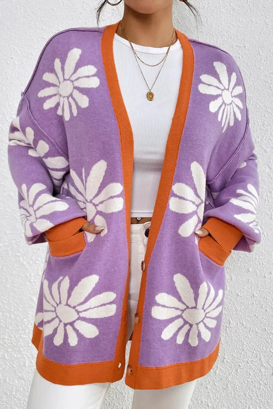 Knitted Dropped Shoulder Long Sleeve Cardigan - IVORYNN