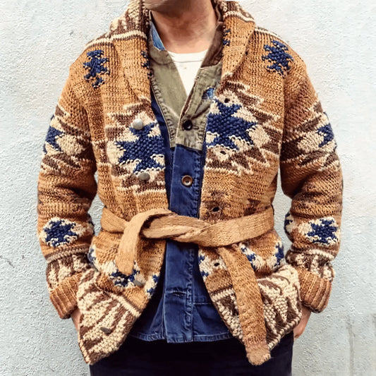Knitted Oversize Crew Thick Cardigan